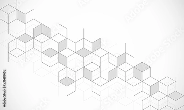 Obraz Abstract geometric background with isometric blocks, polygon shape pattern