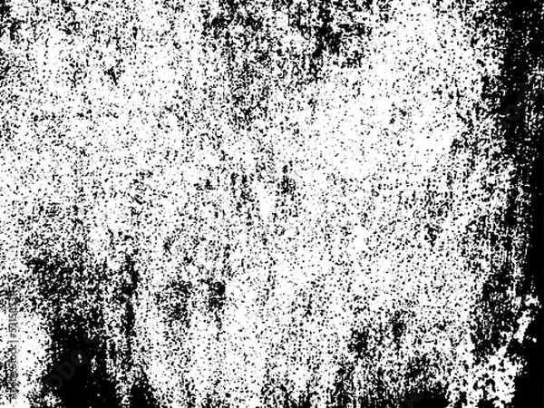 Fototapeta Distressed overlay texture. Rusty metal abstract background. Grunge backdrop of rusted steel surface stylized image. Eroded metallic plate in black and white colors. Scalable EPS8 vector illustration.
