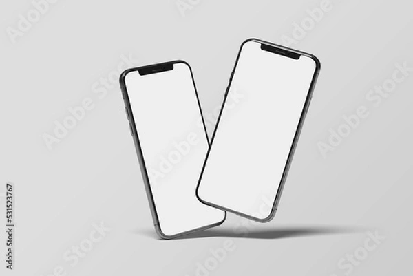 Obraz Vector smartphone with blank white screen