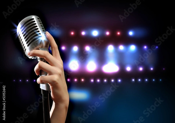 Fototapeta audio microphone retro style
