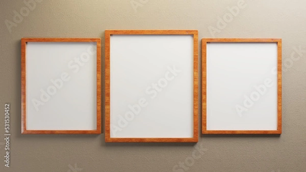 Fototapeta empty photo frame on wall