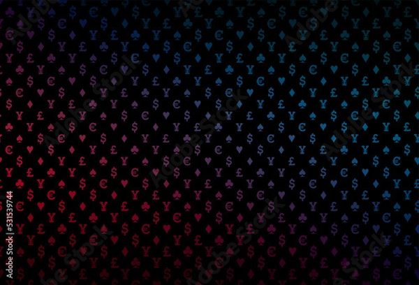 Fototapeta Dark blue, red vector layout with elements of cards.