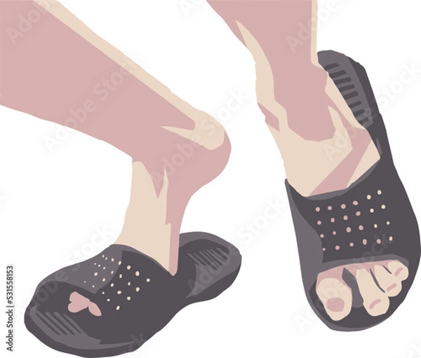 Obraz サンダルを履く足のベクターイラスト5