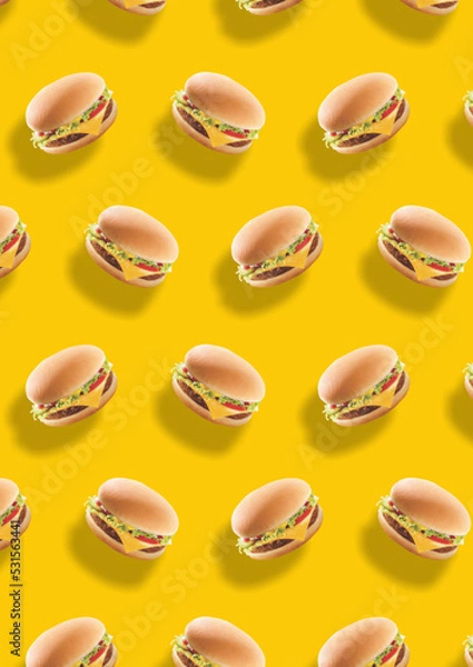Obraz Burger Pattern background food