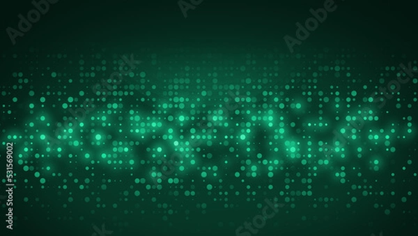 Obraz Abstract dot green pattern gradient texture technology background.