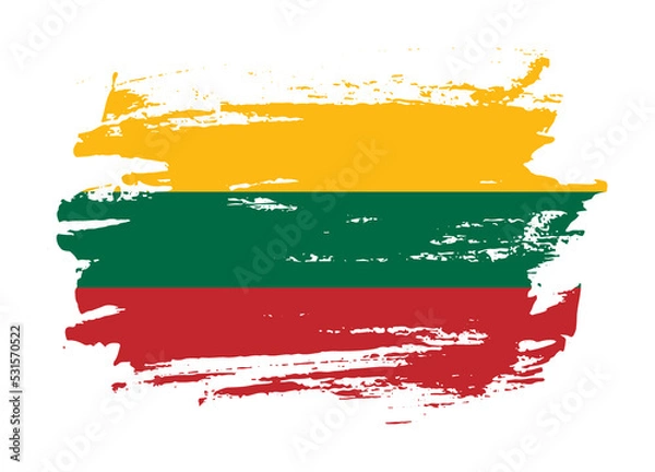 Fototapeta Grunge style textured flag of Lithuania country