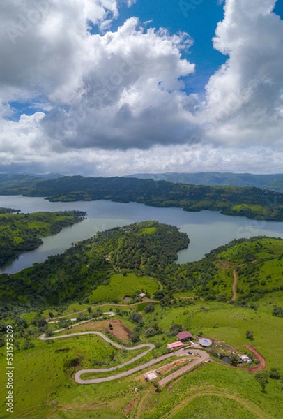 Obraz landscape with mountains and clouds