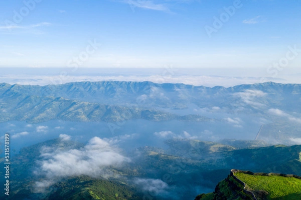 Fototapeta landscape with clouds
