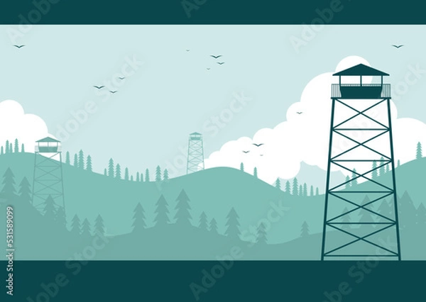 Obraz Watchtowers in the forest