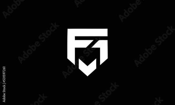 Fototapeta FG Letter Initial Icon Logo Design Vector Illustration