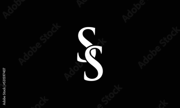 Fototapeta SS initials monogram letter logo design