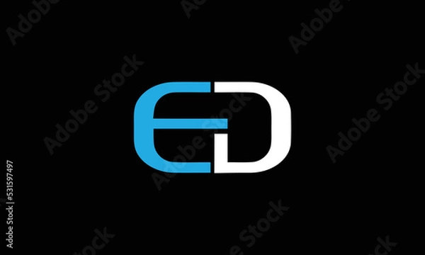 Fototapeta ED Letter Initial Icon Logo Design Vector Illustration