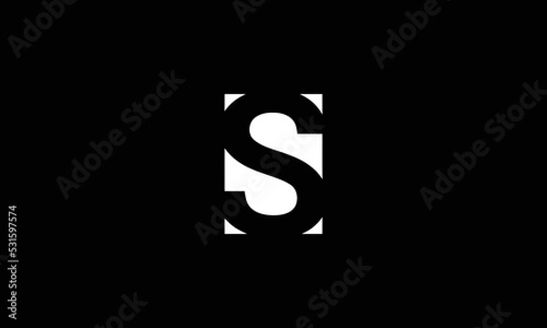 Fototapeta S Letter Initial Icon Logo Design Vector Illustration