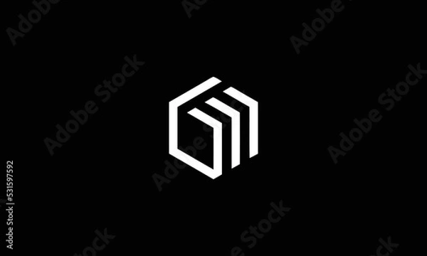 Fototapeta BM initials monogram letter logo design