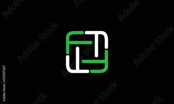 Fototapeta F FT square abstract design line minimalist graphic logo template