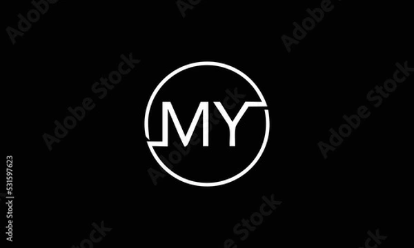 Fototapeta my logo design . abstract my initials logo . modern and clean style .