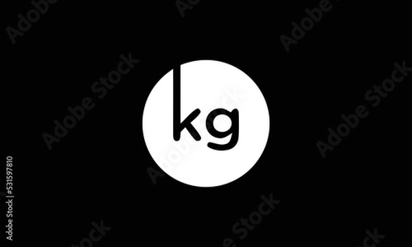 Fototapeta KG Lowercase Letter Initial Icon Logo Design Vector Illustration