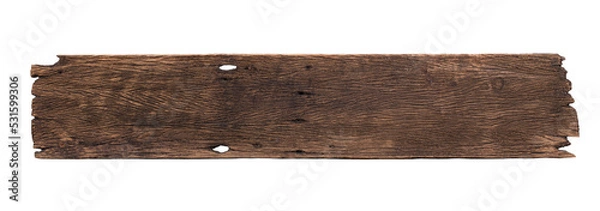 Obraz old wooden sign board background. plank wood isolated for design art work or add text message.