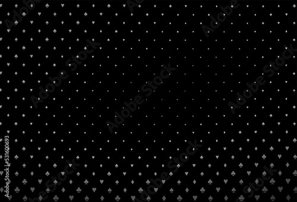 Obraz Dark silver, gray vector background with cards signs.