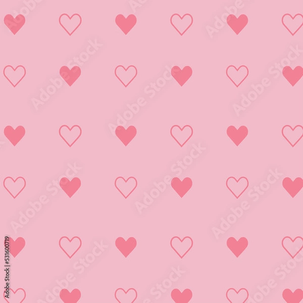 Fototapeta Pattern made with love shape, suitable for wallpaper, wrapping paper, card & fabric.  