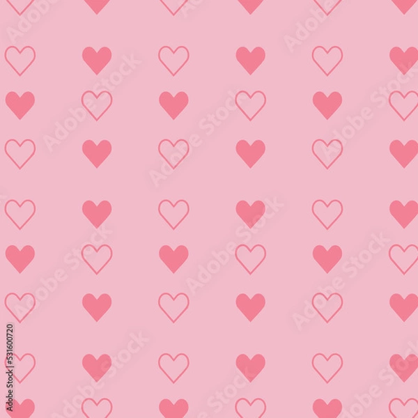 Fototapeta Pattern made with love shape, suitable for wallpaper, wrapping paper, card & fabric.  