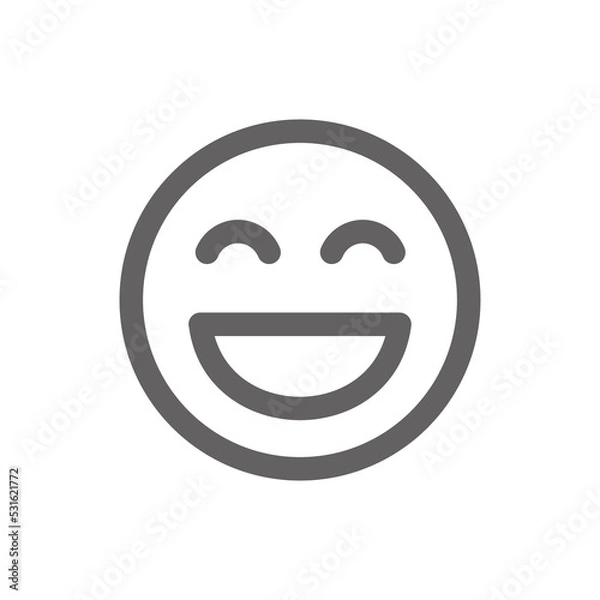 Obraz laugh emoji icon . Perfect for website or social media application. vector sign and symbol