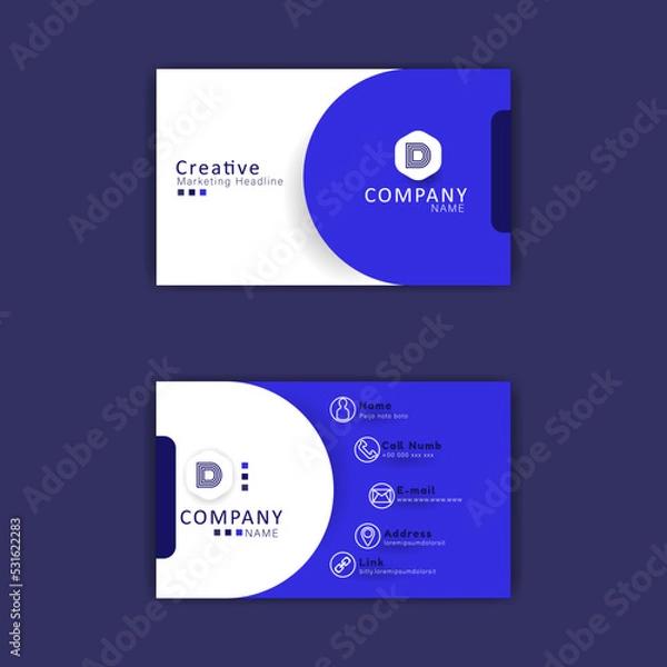 Fototapeta Minimalis trendy business card,identity card set  with blue and with color,elegant,modern,luxury design.