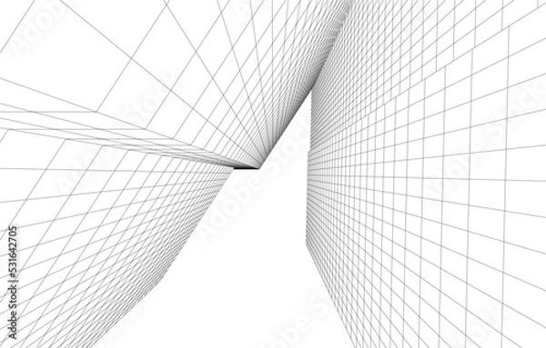 Fototapeta Abstract architecture vector 3d illustration