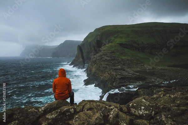 Obraz person on a rock