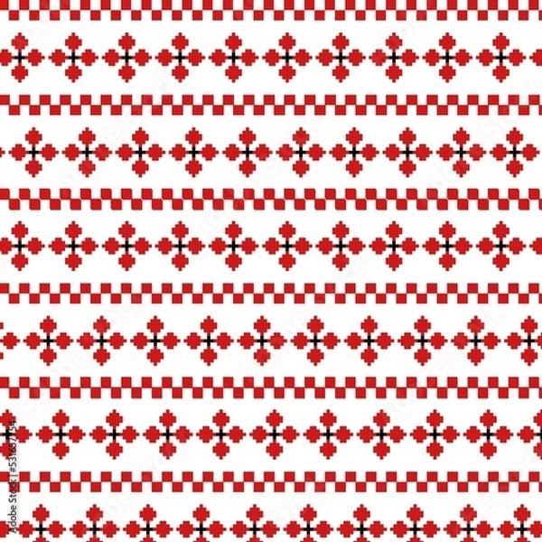 Fototapeta Ukrainian national pattern. Vyshyvanka. Ukrainian traditional ornament. Folk ethnic pattern. Seamless pattern. Ukrainian embroidery