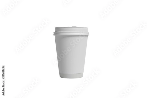 Fototapeta Paper coffee cup mock-up. Render realistic 3d PNG