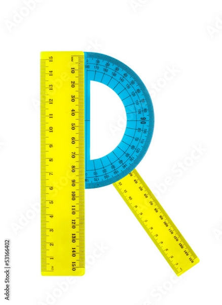 Obraz Alphabet rulers and protractors