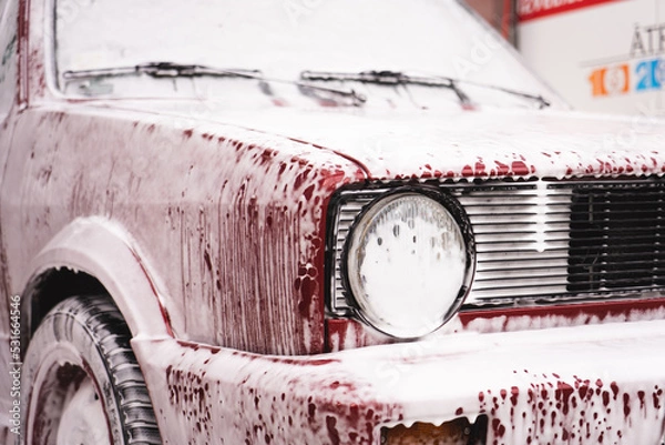 Obraz Car covered with foam