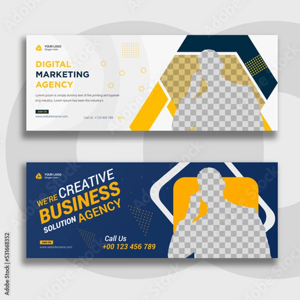 Obraz Digital marketing facebook cover and web banner template