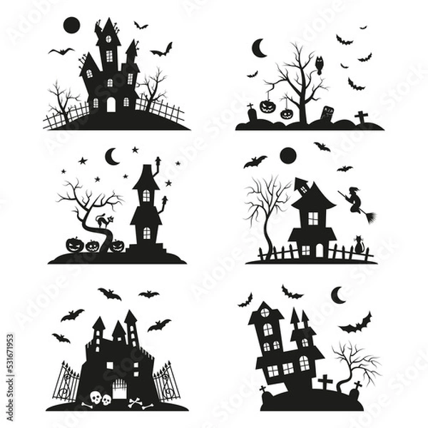 Fototapeta vector set of halloween stencils