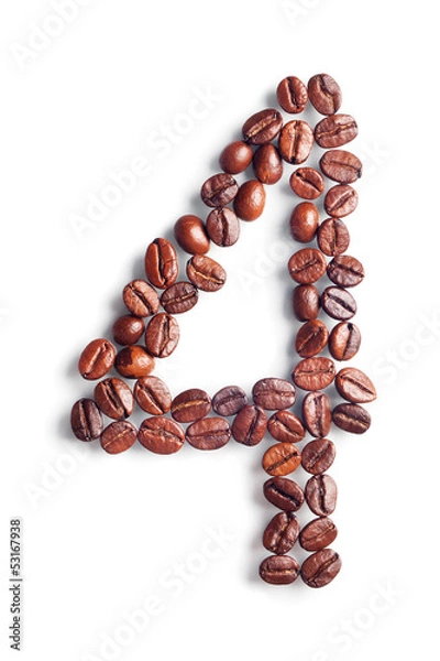 Obraz Number 4 from coffee beans
