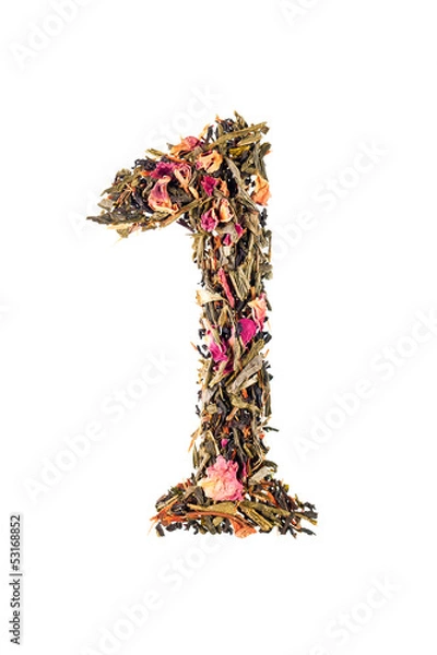 Obraz Digit '1' from herbal tea abc