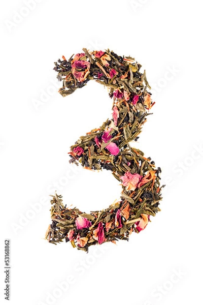 Obraz Digit '3' from herbal tea abc