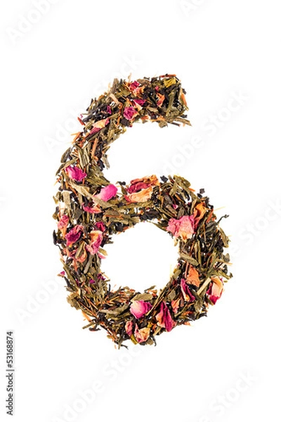 Obraz Digit '6' from herbal tea abc