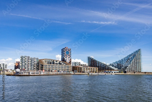 Obraz Aarhus’ architectural landmarks,most significant buildings in Denmark. Aarhus is a city for architecture lovers., In Aarhus old harbor,Denmark,Europe