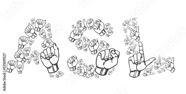 Fototapeta Sign Language ASL