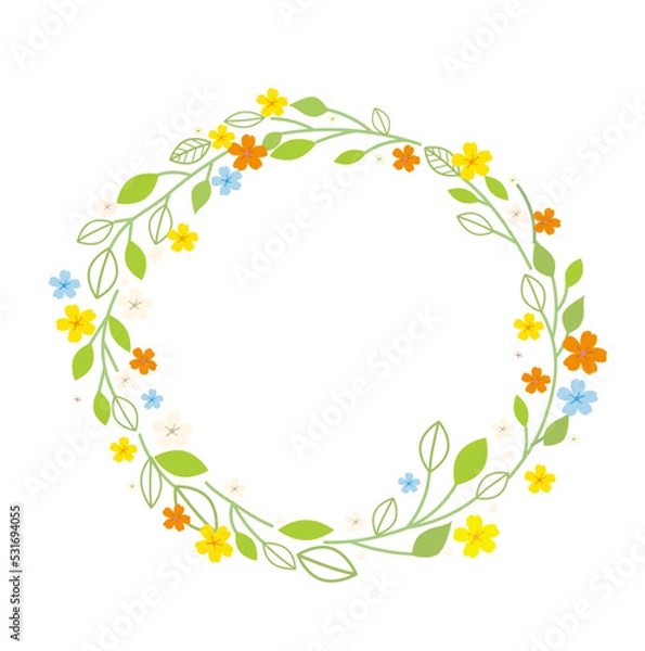 Fototapeta frame with flowers and branch