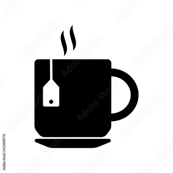 Obraz cup of tea icon vector. simple flat shape