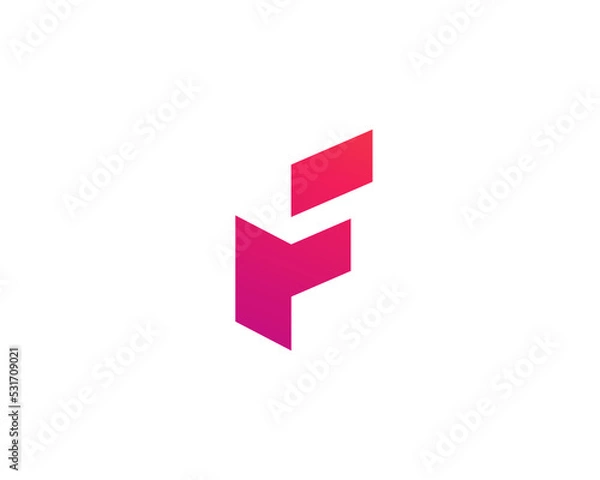 Fototapeta Letter F logo icon design template elements