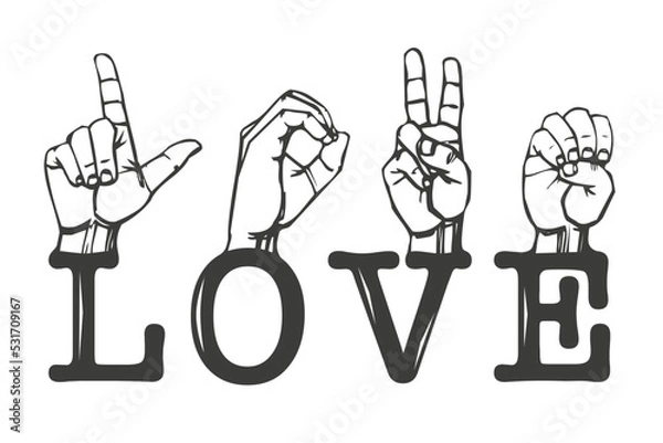 Fototapeta Love Dactylology