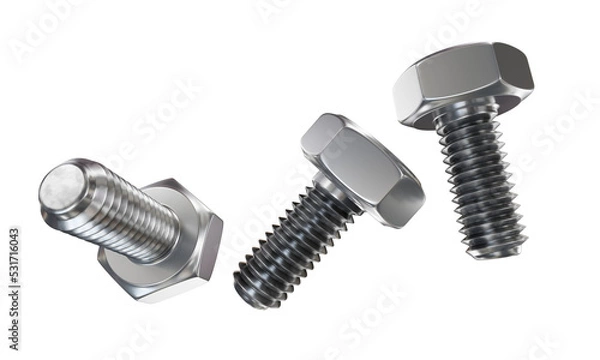 Obraz three screws isolated on a transparent background