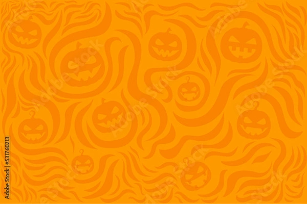 Obraz Spooky Halloween background  copyspace pattern with scary pumpkins