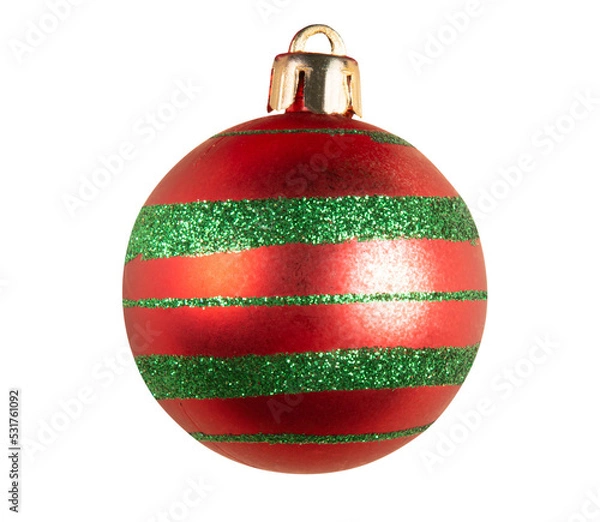 Fototapeta red balls christmas ornament isolated. png transparent background