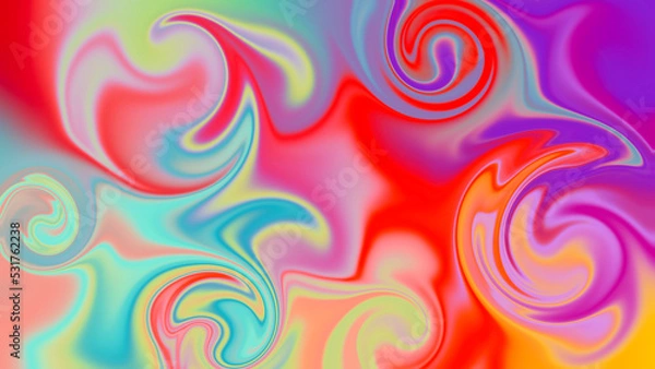 Obraz colorful liquids in circular motion, dynamic background in vibrant colors 