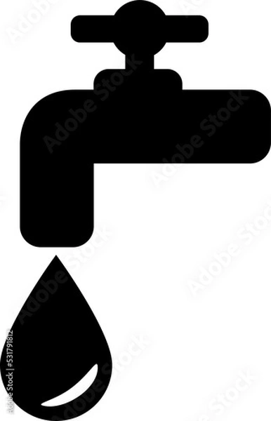 Fototapeta Isolated icon of a faucet. Concept of water supply. 